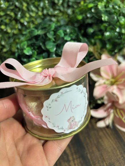 Latinha Transparente com Bolachinhas 7x5cm