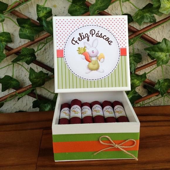 Mini Caixa + 10 Charutos Chocolate Páscoa