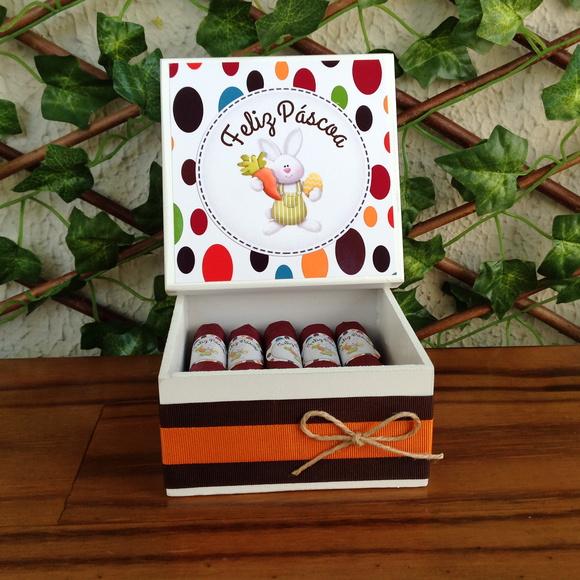 Mini Caixa + 10 Charutos Chocolate Páscoa
