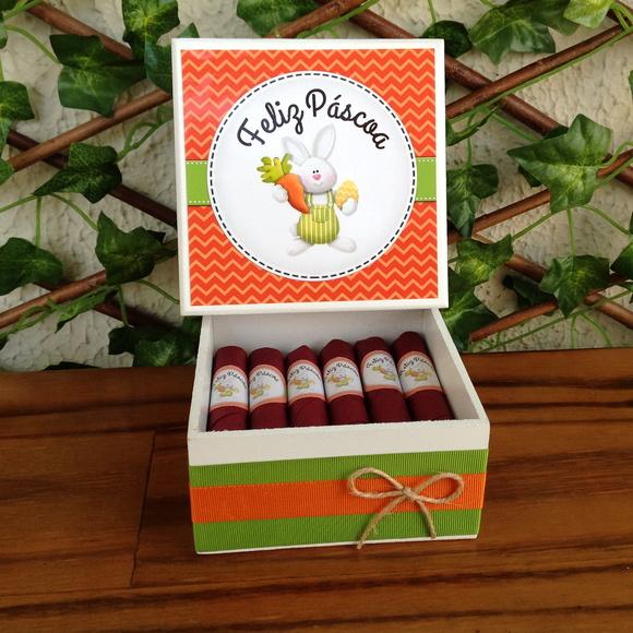Mini Caixa + 10 Charutos Chocolate Páscoa