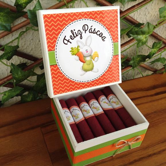 Mini Caixa + 10 Charutos Chocolate Páscoa