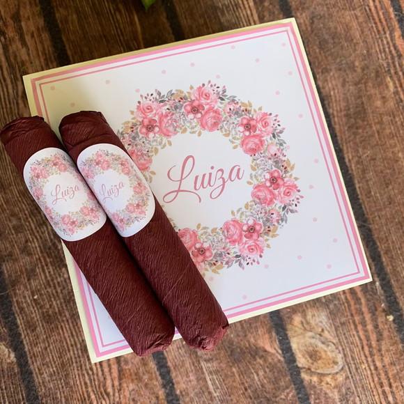 Mini Caixa + 20 Charutos Chocolate Floral