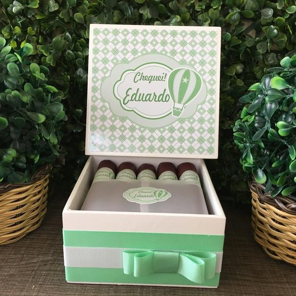 Mini Caixa Charutos Chocolate Balão Verde