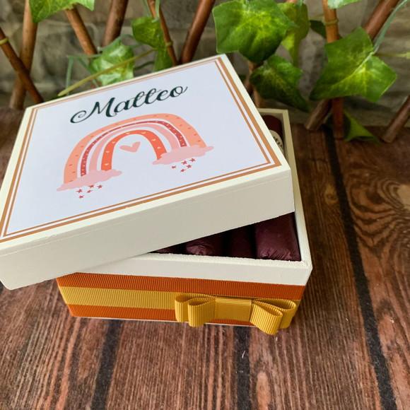 Mini Caixa Charutos Chocolate Boho Arco iris