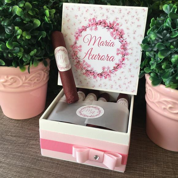 Mini Caixa Charutos Chocolate floral