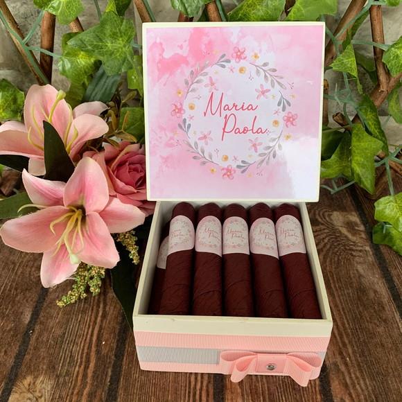 Mini Caixa Charutos Chocolate Floral