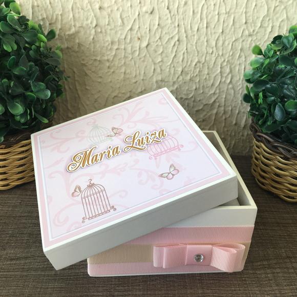 Mini Caixa Charutos Chocolate Gaiolinha Rosa