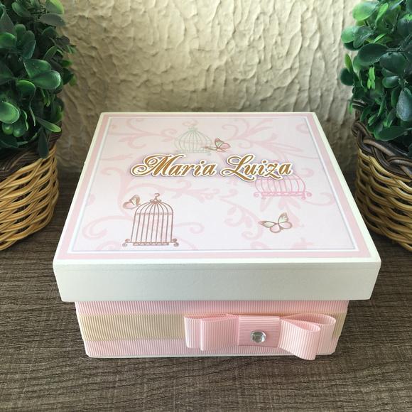 Mini Caixa Charutos Chocolate Gaiolinha Rosa