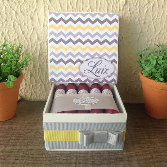 Mini Caixa de Charutos Chocolate Chevron