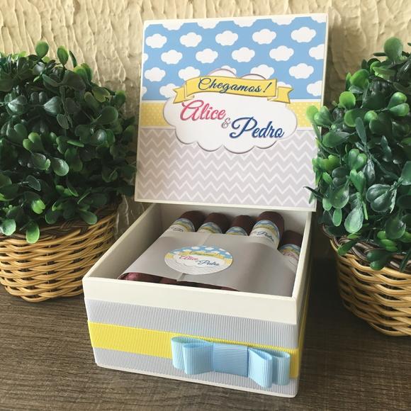 Mini Caixa de Charutos Chocolate Gêmeos