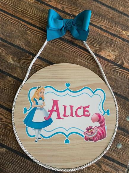 Placa Redonda Porta Maternidade Alice