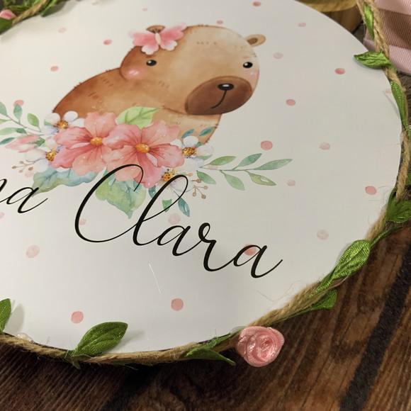 Placa Redonda Porta Maternidade Especial Folhas e Flores