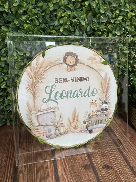 Quadro Porta Maternidade Acrílico Folhas 20x20