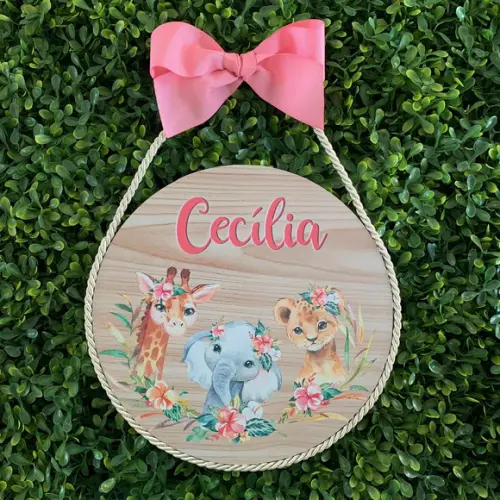 2 Placas Redondas Porta Maternidade Gêmeos