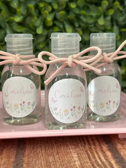 Alcool Gel 30 ml Personalizado com Lacinho Cordão - Redondo