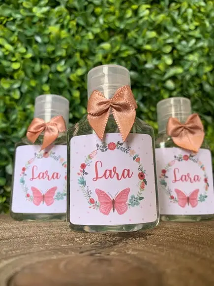 Alcool Gel 35 ml Personalizado com Lacinho