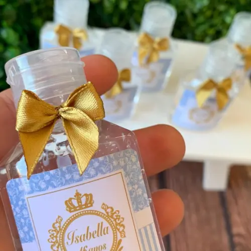 Alcool Gel 35 ml Personalizado com Lacinho