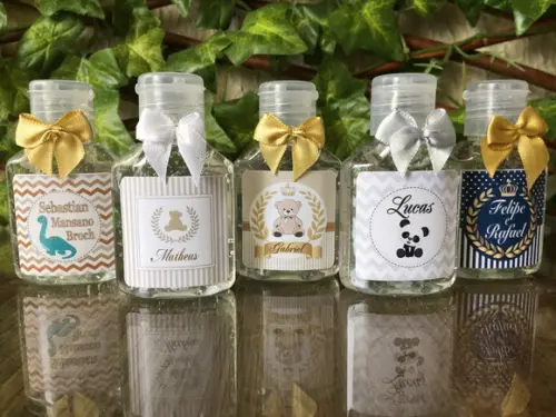 Alcool Gel 35 ml Personalizado com Lacinho