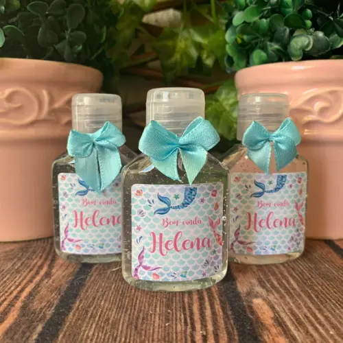 Alcool Gel 35 ml Personalizado com Lacinho