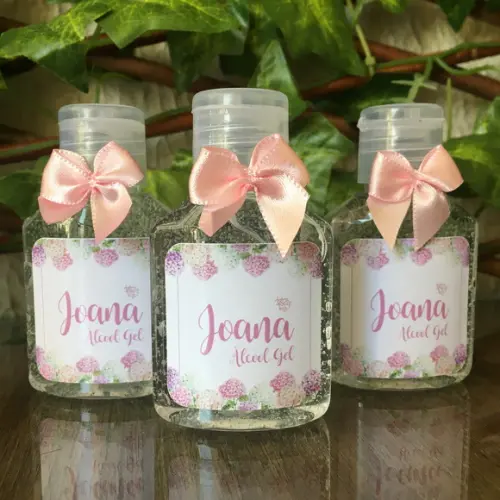 Alcool Gel 35 ml Personalizado com Lacinho
