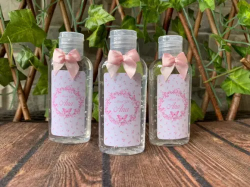 Alcool Gel 60 ml Personalizado com lacinho