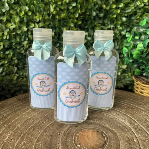 Alcool Gel 60 ml Personalizado com Lacinho