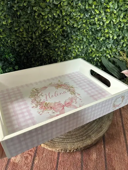 Bandeja mdf Personalizada - G 30x22x5cm - Flores