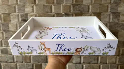 Bandeja mdf Personalizada - G 30x22x5cm - Safari