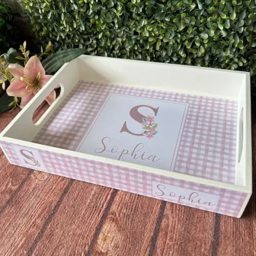 Bandeja mdf Personalizada - G 30x22x5cm - Flores