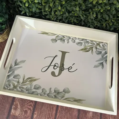 Bandeja mdf Personalizada - G 30x22x5cm - Folhagem
