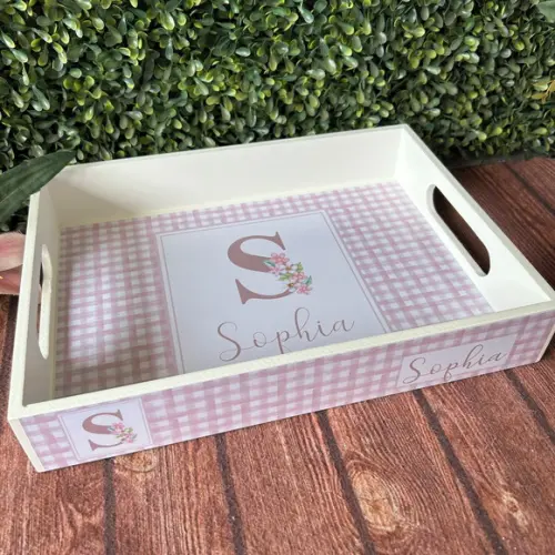 Bandeja mdf Personalizada - G 30x22x5cm - Flores