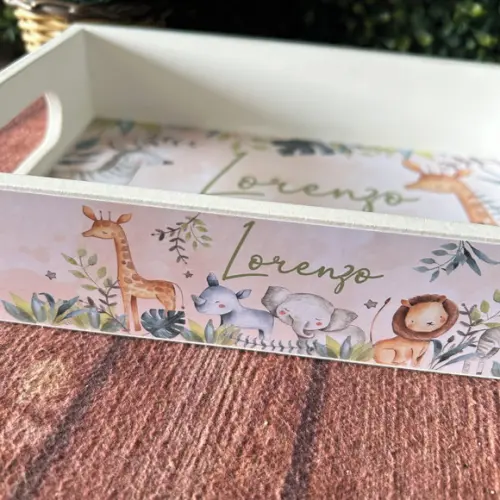 Bandeja mdf Personalizada - P 25x16x5cm - Safari Novo