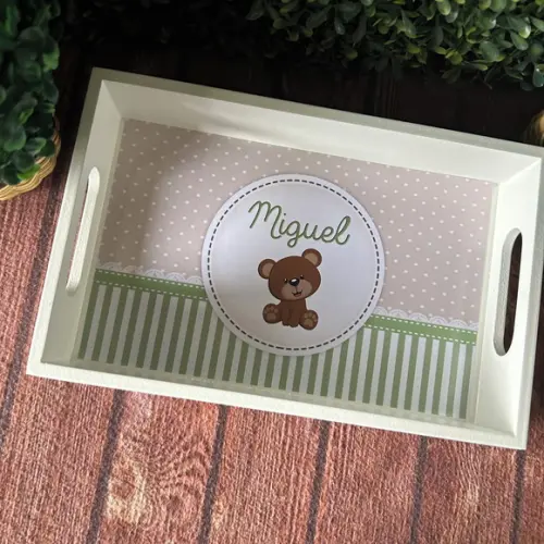 Bandeja mdf Personalizada - P 25x16x5cm - Ursinho