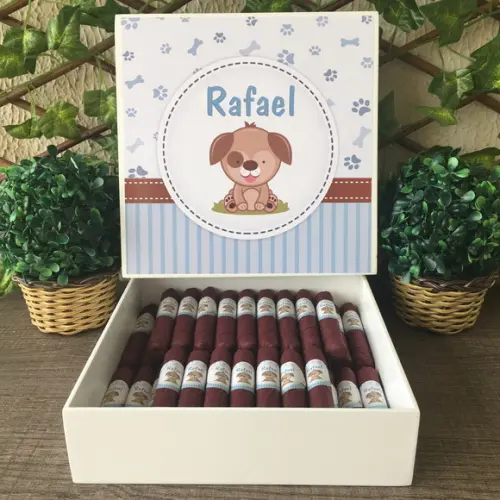 Caixa simples + 35 Charutos de Chocolate Recheados
