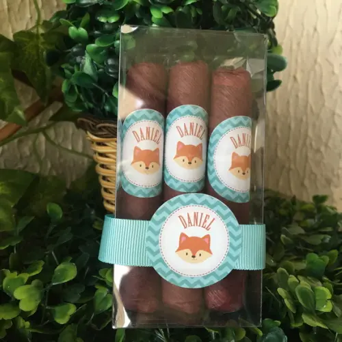 Caixinha Baby Acetato com 3 Charutos de Chocolate Recheados