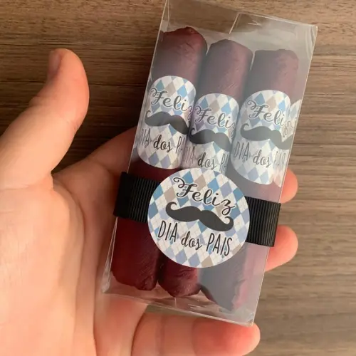 Caixinha Baby Acetato Com 3 Charutos De Chocolate Recheados