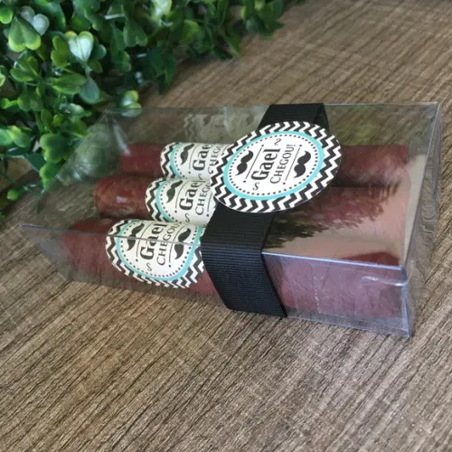 Caixinha Baby Acetato com 3 Charutos de Chocolate Recheados