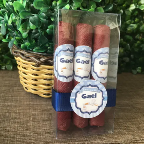 Caixinha Baby Acetato com 3 Charutos de Chocolate Recheados