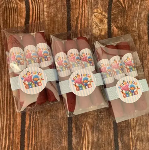 Caixinha Baby Acetato com 3 Charutos de Chocolate Recheados