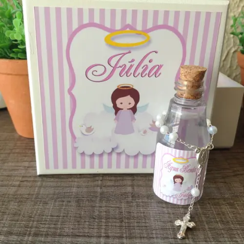 Caixinha Mini Terço Batizado Anjinha Padrinhos Madrinha