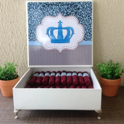 Charutos Chocolate Coroa Rosa Azul