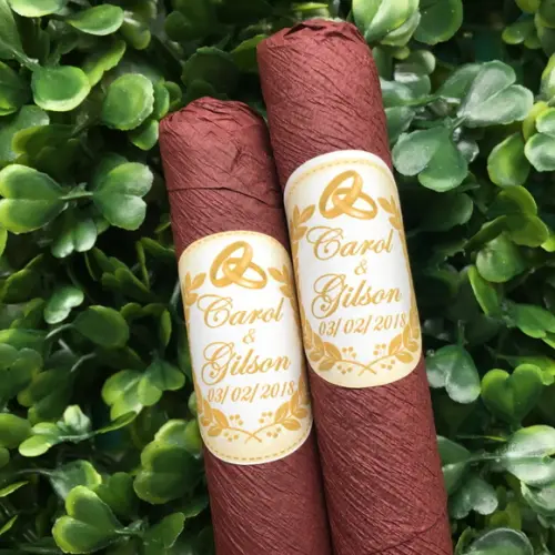 Charutos de Chocolate Recheados Dourado Alianças Avulso