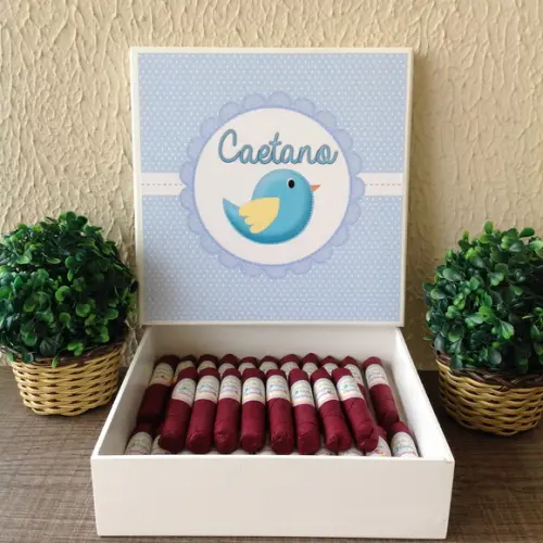 Charutos de Chocolate Recheados Poá Azul