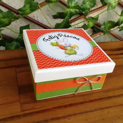 Mini Caixa + 10 Charutos Chocolate Páscoa