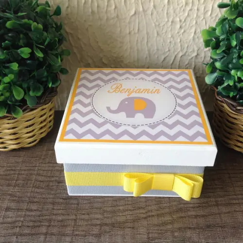 Mini Caixa + 30 Charutos de Chocolate Elefante