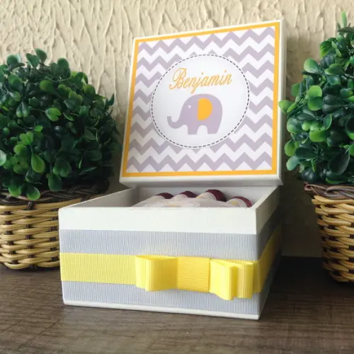 Mini Caixa + 30 Charutos de Chocolate Elefante