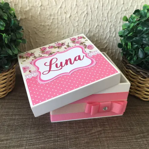 Mini Caixa Charutos Chocolate Balão Rosa
