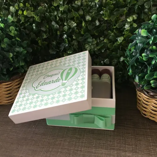Mini Caixa Charutos Chocolate Balão Verde