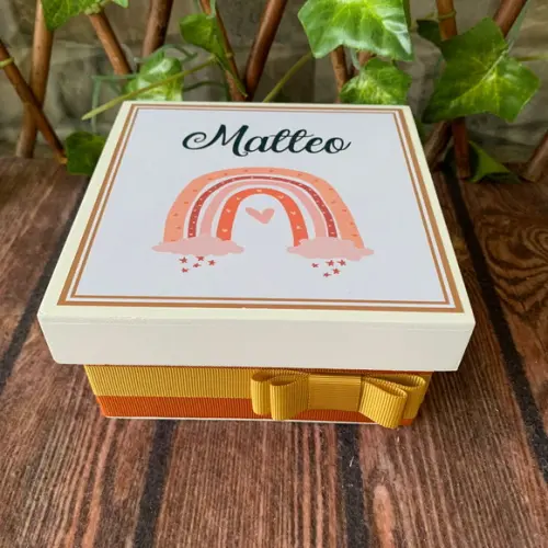 Mini Caixa Charutos Chocolate Boho Arco iris