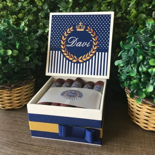 Mini Caixa Charutos Chocolate Brasão